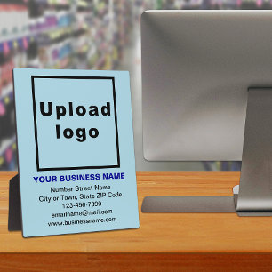 Bedrijfsinformatie over lichtblauw plaatje fotoplaat