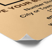 Bedrijfsinformatie over Light Brown Square Poster (Hoek)