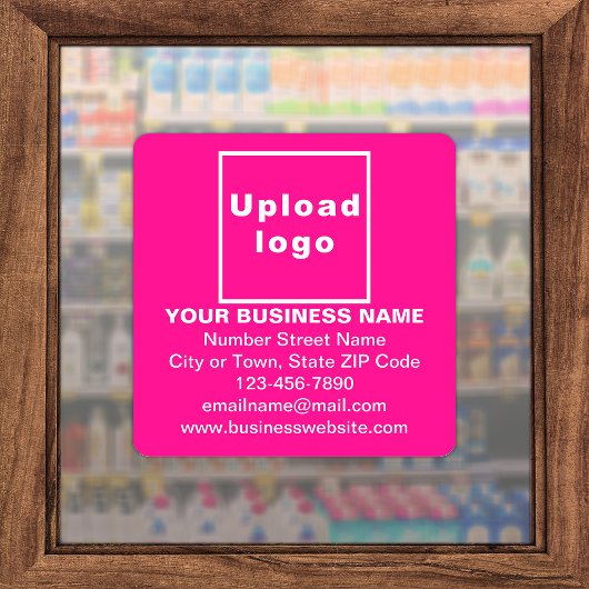 Bedrijfsinformatie over Pink Large Square Vinyl Sticker