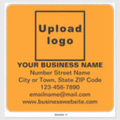 Bedrijfsinformatie over Sinaasappel Large Square V Sticker (Vel)