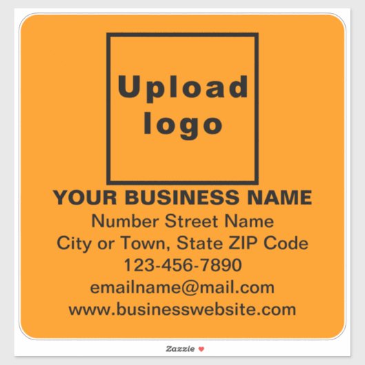 Bedrijfsinformatie over Sinaasappel Large Square V Sticker (Vel)