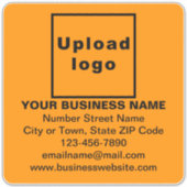 Bedrijfsinformatie over Sinaasappel Large Square V Sticker (Voorkant)