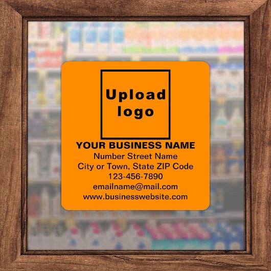 Bedrijfsinformatie over Sinaasappel Large Square V Sticker