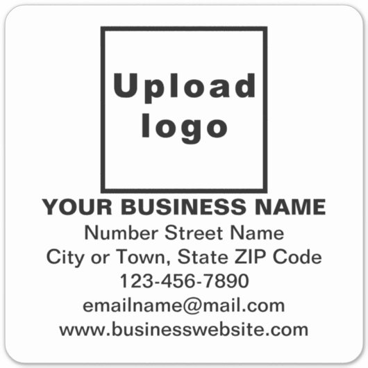 Bedrijfsinformatie over White Large Square Vinyl Sticker (Voorkant)