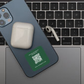 Bedrijfsinformatie qr code emerald green white vierkante sticker