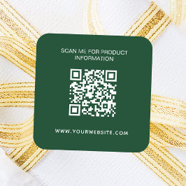 Bedrijfsinformatie qr code emerald green white vierkante sticker