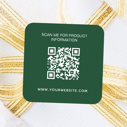 Bedrijfsinformatie qr code emerald green white vierkante sticker