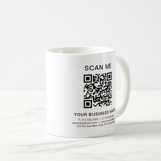 Bedrijfsinformatie QR-code Scan me Aangepaste prom Koffiemok (Voorkant rechts)
