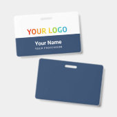 Bedrijfsinline-logo ID | Aangepast personeelskaart Badge (Voor- en achterkant)