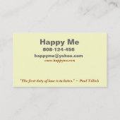 Bedrijfskaart van zorgverlener visitekaartje (Achterkant)