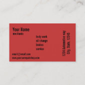 Bedrijfskaart voor reparateurs visitekaartje (Achterkant)