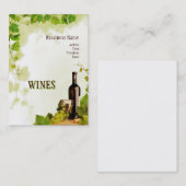 Bedrijfskaart voor wijn visitekaartje (Voorkant / Achterkant)