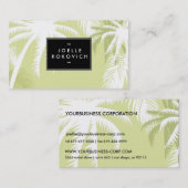 Bedrijfskaartsjabloon Tropische palmontwerper Visitekaartje (Voorkant / Achterkant)