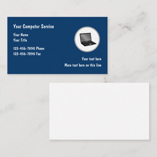 Bedrijfskaartsjabloon voor computertechnologie visitekaartje (Voorkant / Achterkant)