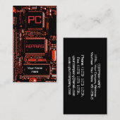 Bedrijfskaartsjabloon voor Red PC-reparaties Visitekaartje (Voorkant / Achterkant)