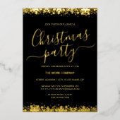 Bedrijfskerstfeest Black Gold Snowflake Folie Uitnodiging (Voorkant)