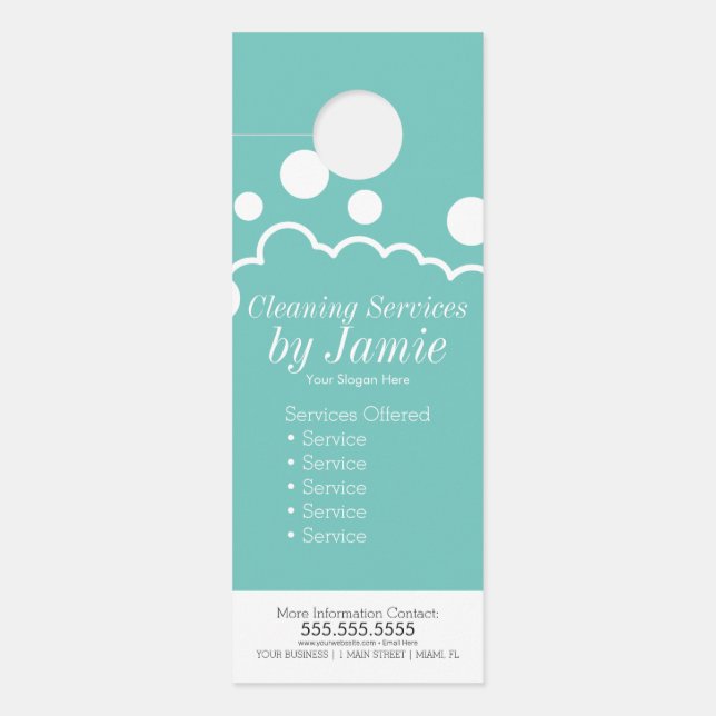 Bedrijfsklare oplossingen voor schoonmaakservice deurhanger (Voorkant)