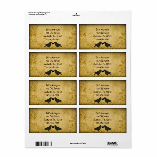 Bedrijfslabel voor koeien en hart etiket (Full Sheet)