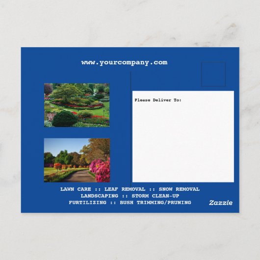 Bedrijfsleven voor Eigen zorg en sneeuwverwijderin Briefkaart (Achterkant)