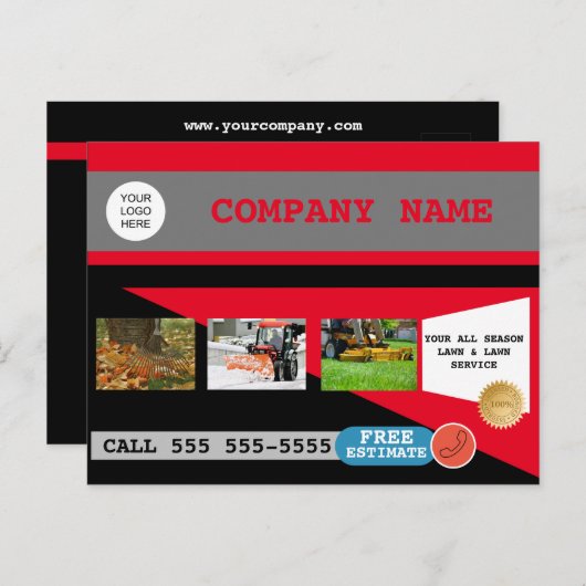 Bedrijfsleven voor Eigen zorg en sneeuwverwijderin Briefkaart (Voorkant / Achterkant)