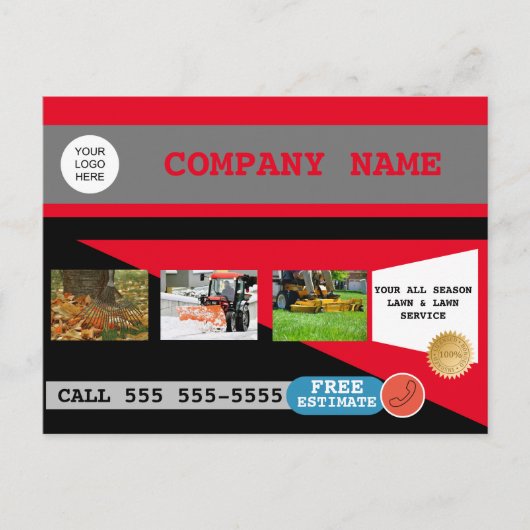 Bedrijfsleven voor Eigen zorg en sneeuwverwijderin Briefkaart (Voorkant)