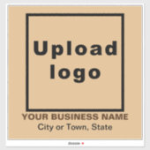 Bedrijfslocatie, Lichtbruin Groot Vierkant Vinyl Sticker (Vel)
