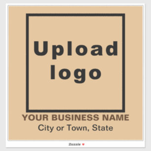 Bedrijfslocatie, Lichtbruin Groot Vierkant Vinyl Sticker