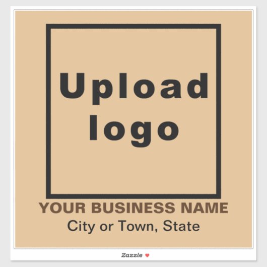 Bedrijfslocatie, Lichtbruin Groot Vierkant Vinyl Sticker (Vel)