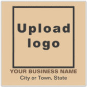 Bedrijfslocatie, Lichtbruin Groot Vierkant Vinyl Sticker (Voorkant)