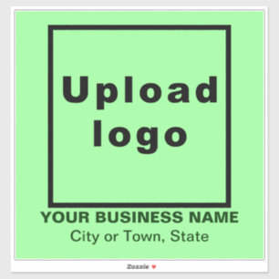 Bedrijfslocatie, lichtgroen groot vierkant vinyl sticker