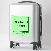 Bedrijfslocatie, lichtgroen groot vierkant vinyl sticker (Koffer)