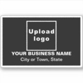 Bedrijfslocatie op Black Rectangle Vinyl Sticker (Voorkant)