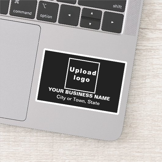 Bedrijfslocatie op Black Rectangle Vinyl Sticker (Detail)