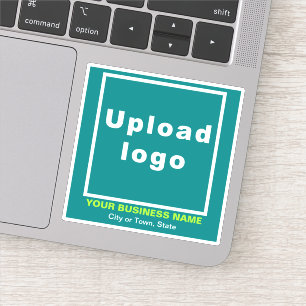 Bedrijfslocatie op Blauwgroen groen vierkant Vinyl Sticker