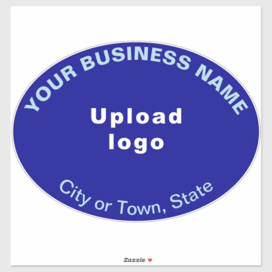 Bedrijfslocatie op Blue Large Oval Shape Vinyl Sticker (Vel)