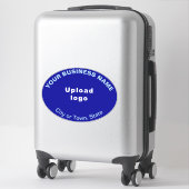 Bedrijfslocatie op Blue Large Oval Shape Vinyl Sticker (Koffer)