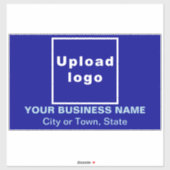 Bedrijfslocatie op Blue Large Rectangle Vinyl Sticker (Vel)