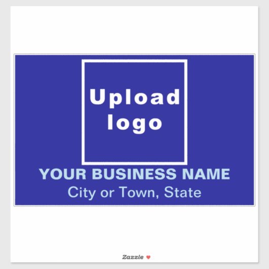 Bedrijfslocatie op Blue Large Rectangle Vinyl Sticker (Vel)