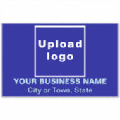 Bedrijfslocatie op Blue Large Rectangle Vinyl Sticker (Voorkant)