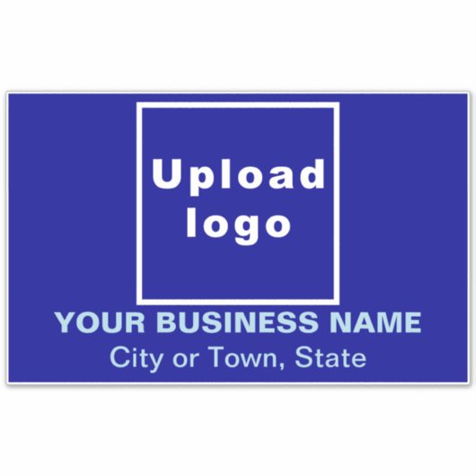 Bedrijfslocatie op Blue Large Rectangle Vinyl Sticker (Voorkant)