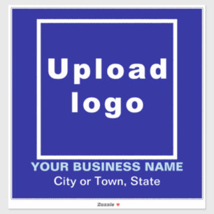 Bedrijfslocatie op Blue Large Square Vinyl Sticker