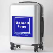 Bedrijfslocatie op Blue Large Square Vinyl Sticker (Koffer)