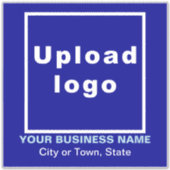 Bedrijfslocatie op Blue Large Square Vinyl Sticker (Voorkant)