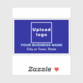Bedrijfslocatie op Blue Rectangle Vinyl Sticker (Vel)