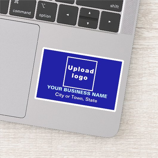 Bedrijfslocatie op Blue Rectangle Vinyl Sticker (Detail)