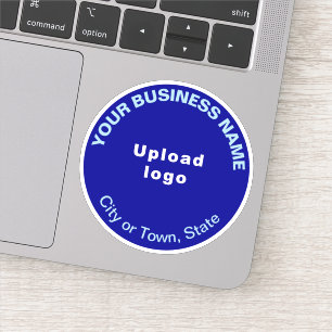 Bedrijfslocatie op Blue Round Vinyl Sticker