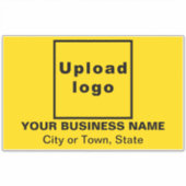 Bedrijfslocatie op geel groot rechthoekig vinyl sticker (Voorkant)