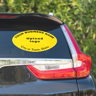 Bedrijfslocatie op geel grote ovale vorm Vinyl Sticker