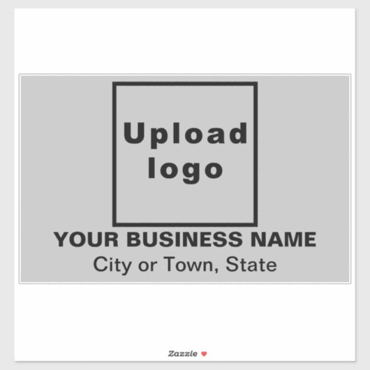 Bedrijfslocatie op Grey Large Rectangle Vinyl Sticker (Vel)