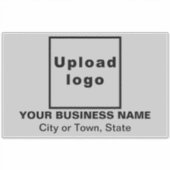 Bedrijfslocatie op Grey Large Rectangle Vinyl Sticker (Voorkant)